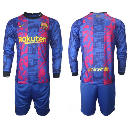 Fußballtrikots FC Barcelona Kinder 2021-2022 Langarm 3rd trikot kaufen
